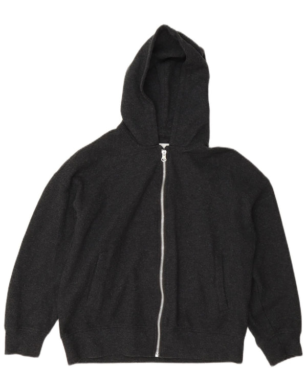 Zara Mädchen-Kapuzenpullover mit Reißverschluss und Kapuze, 9–10 Jahre, graue Baumwolle