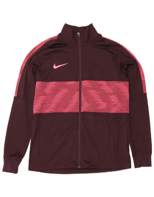 Nike Herren Dri Fit Trainingsanzug Top Jacke Medium Maroon Geometrisches Polyester