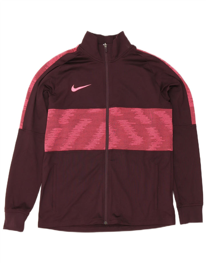 Nike Herren Dri Fit Trainingsanzug Top Jacke Medium Maroon Geometrisches Polyester