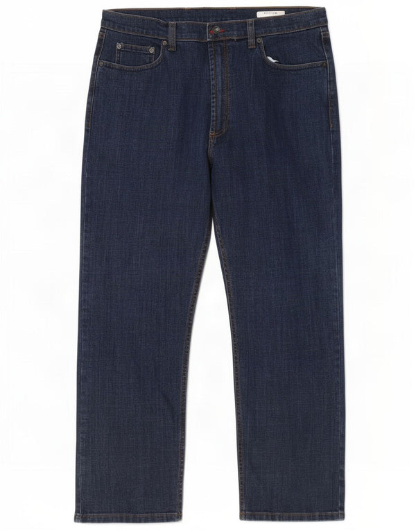 Marks & Spencer Herren Regular Straight Jeans W38 L29 Blaue Baumwolle