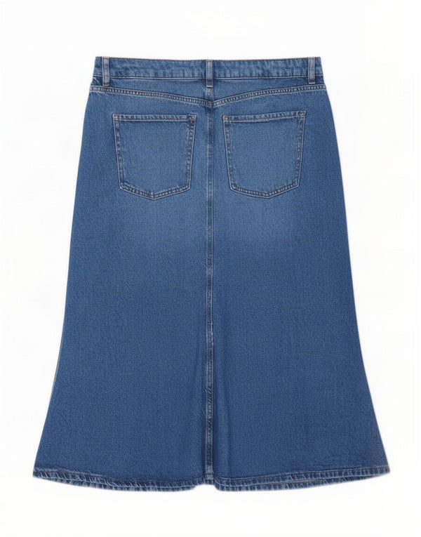 Marks & Spencer Damen Jeansrock UK 16 Large W34 Blaue Baumwolle