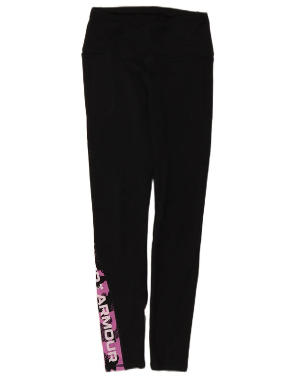 Under Armour Damen Cold Gear Graphic Leggings UK 4 XS Black Camouflage