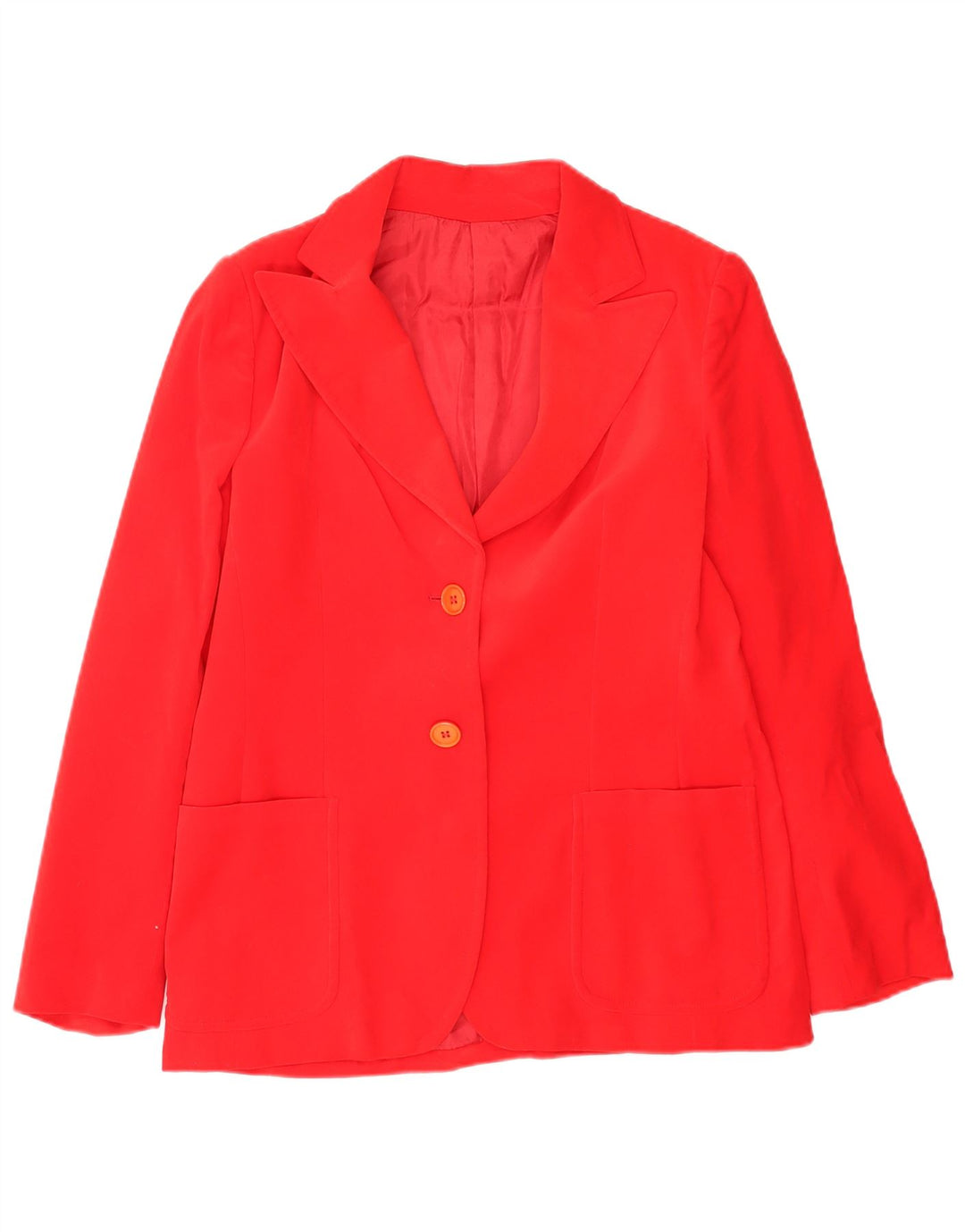 Vintage Damen 2-Knopf-Blazerjacke IT 48 XL Rote Baumwolle