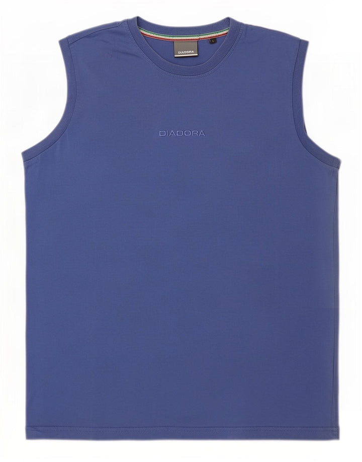 Diadora Herren-Trägershirt, groß, aus blauer Baumwolle