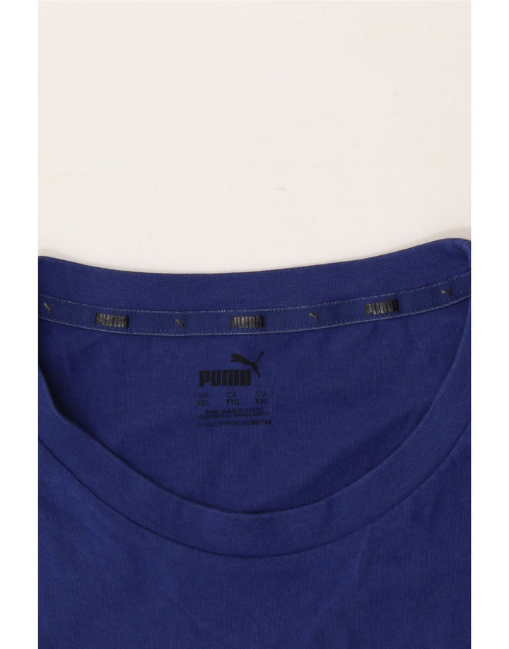 PUMA Mens Graphic T-Shirt Top 2XL Blue Cotton Vintage Puma and Second-Hand Puma from Messina Hembry 