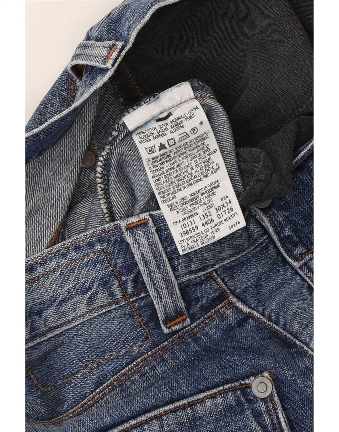 Levi's Herren Engineered Straight Jeans W30 L34 Blaue Baumwolle