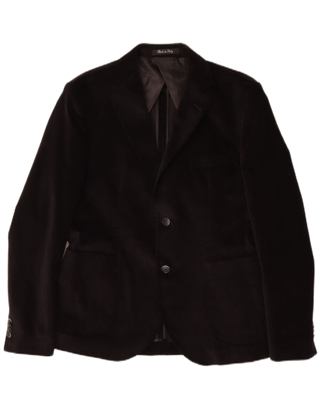 VINTAGE Herren 2-Knopf-Blazerjacke IT 50 Große schwarze Baumwolle