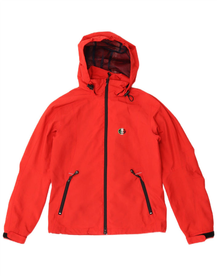 Sergio Tacchini Damen Regenjacke mit Kapuze IT 42 Mittelrotes Polyester