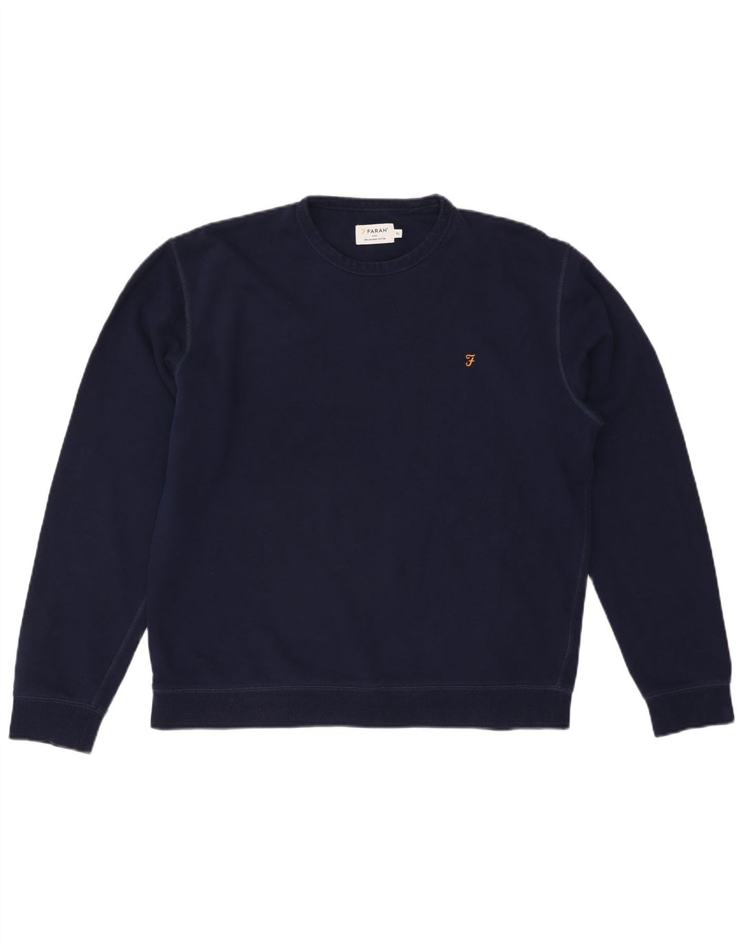 FARAH Herren-Pullover mit Rundhalsausschnitt, XL, marineblaue Baumwolle