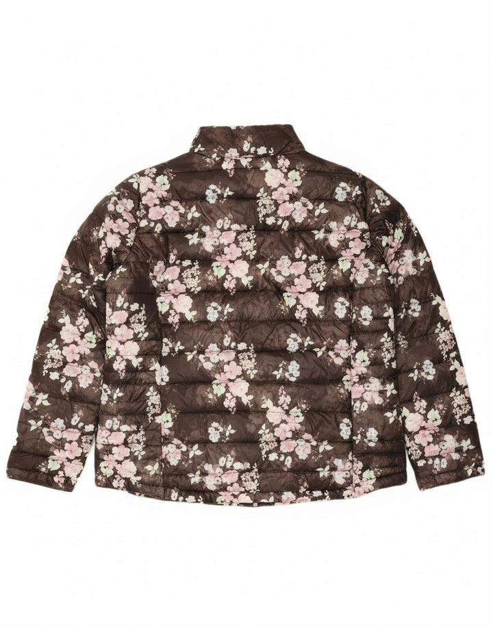JANINA Wattierte Damenjacke IT 46 Large Brown Floral