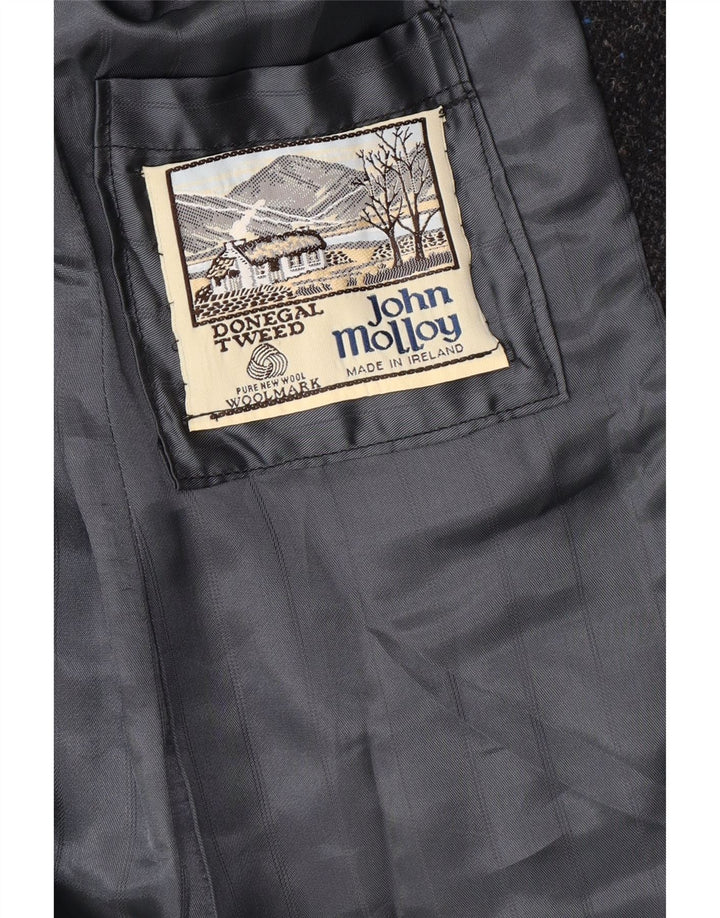 JOHN MOLLOY Damen Donegal Tweed Blazer Jacke UK 12 Mittelgrau