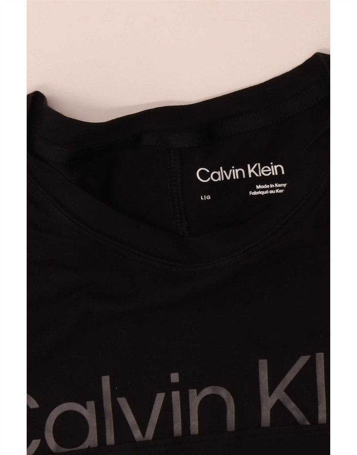 Calvin Klein Herren-T-Shirt mit Grafik, groß, aus schwarzer Baumwolle