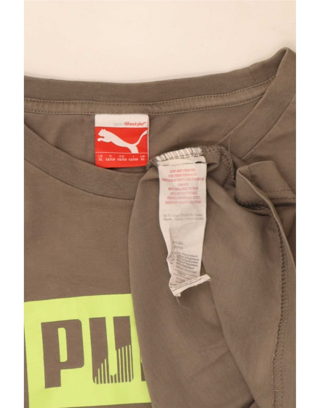 Puma Herren Grafik T-Shirt Top XL Grau Baumwolle