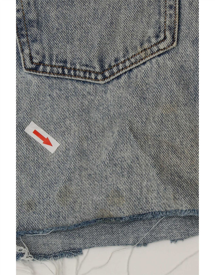 Zara Damen Mini-Jeansrock in Acid-Waschung, mittelgroß, W28, Blau