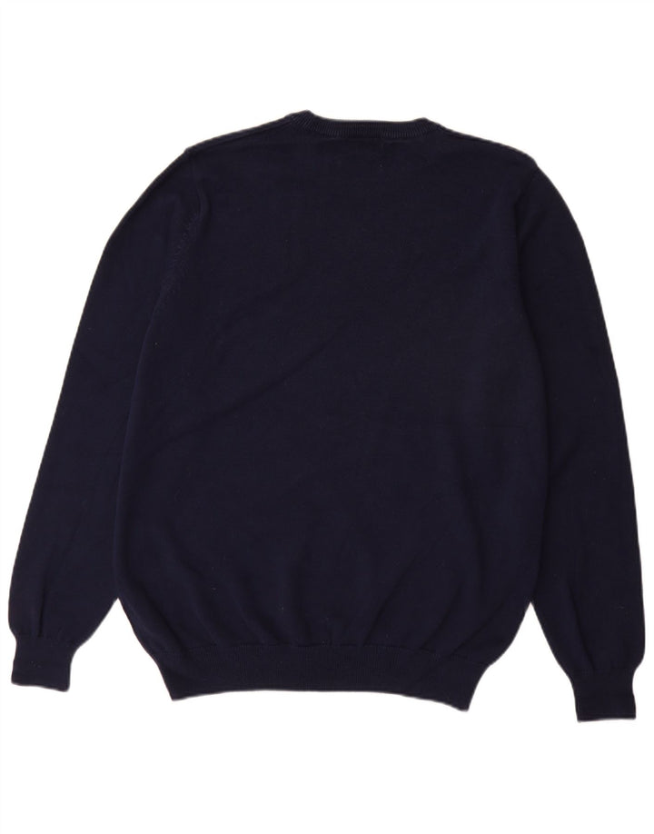 Marks & Spencer Herren-Pullover mit Rundhalsausschnitt, groß, marineblaue Baumwolle