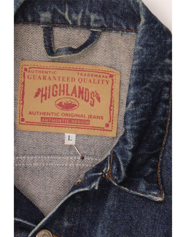 Highlands Damen Jeansjacke UK 14 Große blaue Baumwolle
