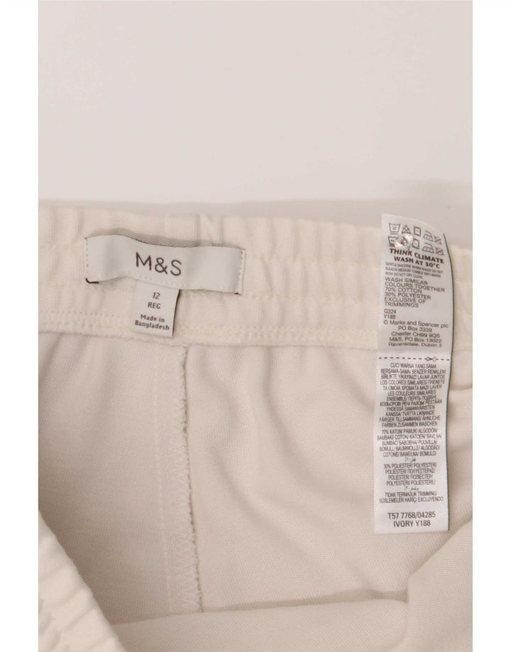 Marks & Spencer Damen-Trainingshose, Größe M, gebrochenes Weiß, UK 12