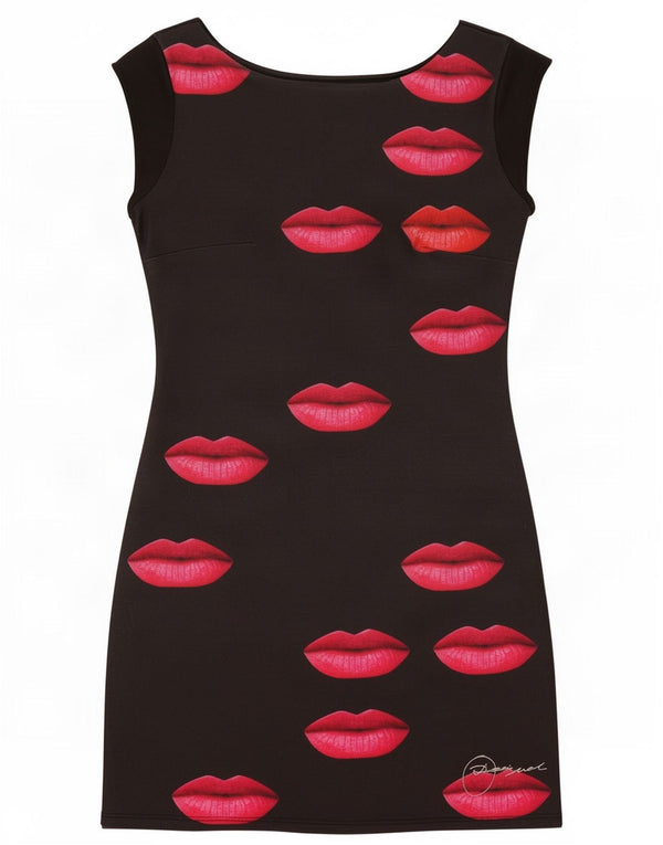 Desigual Damen Graphic Etuikleid UK 12 Medium Schwarz