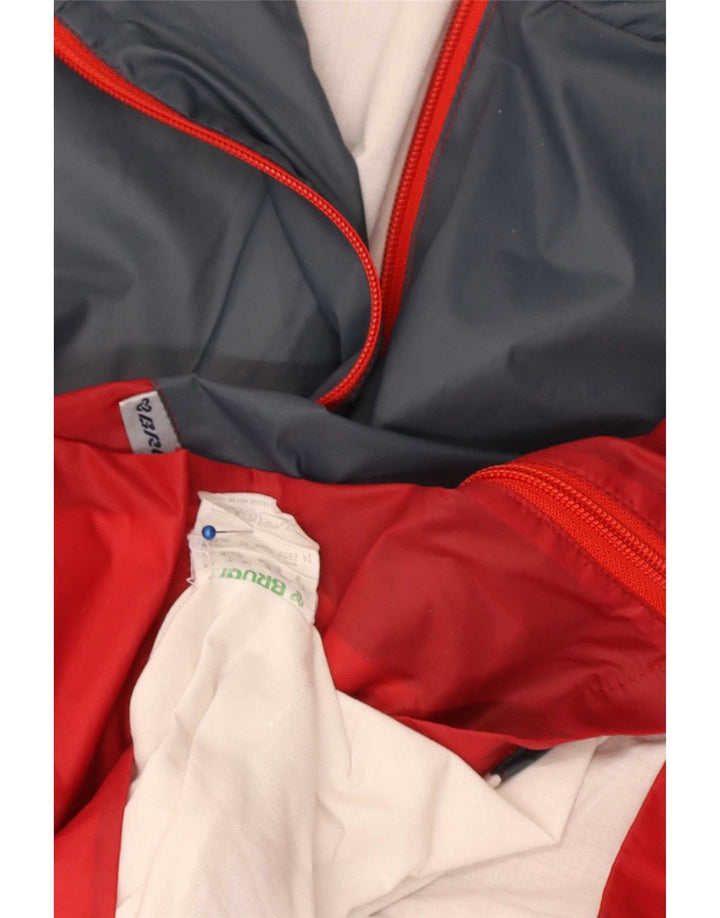 Brugi Herren-Trainingsanzug mit Kapuze, Oberjacke, mittelgraues Colourblock-Polyamid