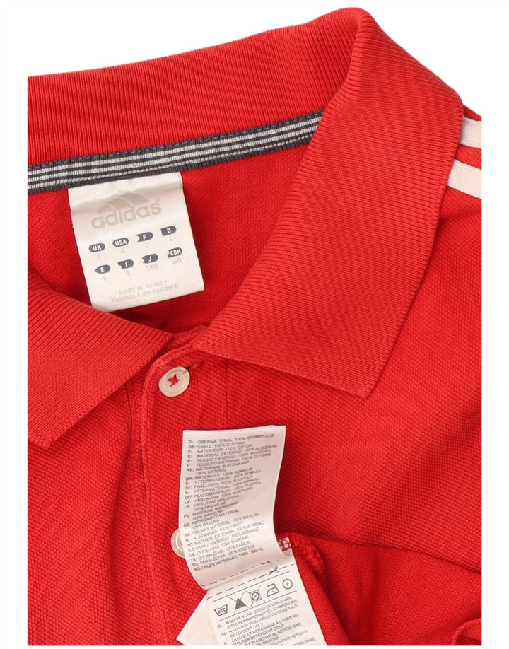 Adidas Herren Poloshirt Große rote Baumwolle