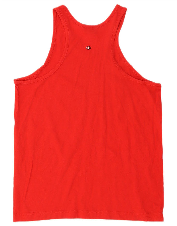 Champion Womens Graphic Vest Top UK 16 Large Rote Baumwolle