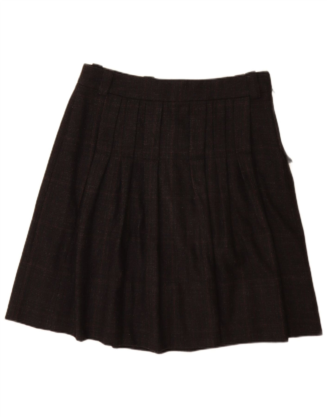 Henry Cottons Damen Faltenrock IT 44 Medium W30 Schwarz gefleckte Wolle