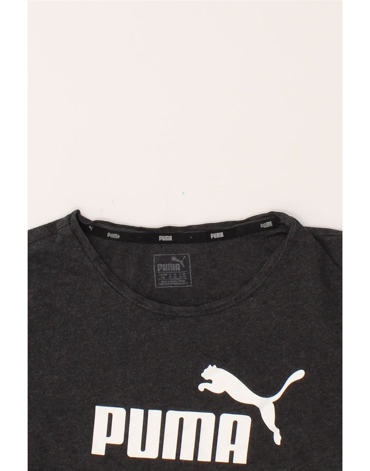 PUMA Womens Graphic T-Shirt Top UK 14 Medium Grey Vintage Puma and Second-Hand Puma from Messina Hembry 