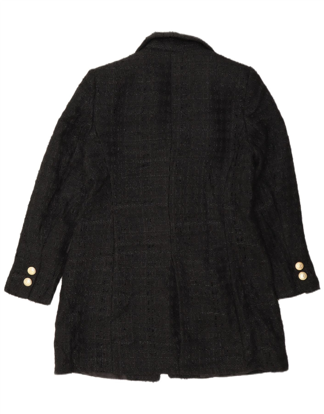Zara Damen Mantel UK 16 Large Schwarz meliert