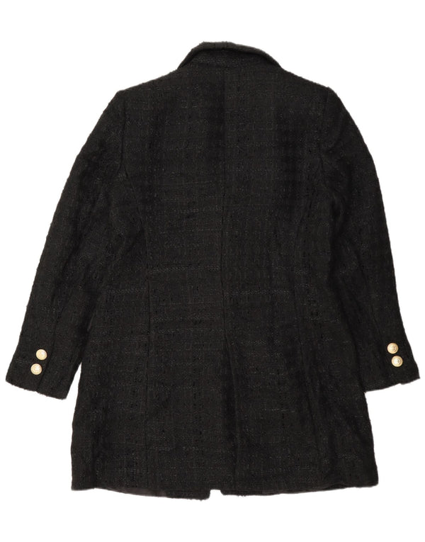 Zara Damen Mantel UK 16 Large Schwarz meliert