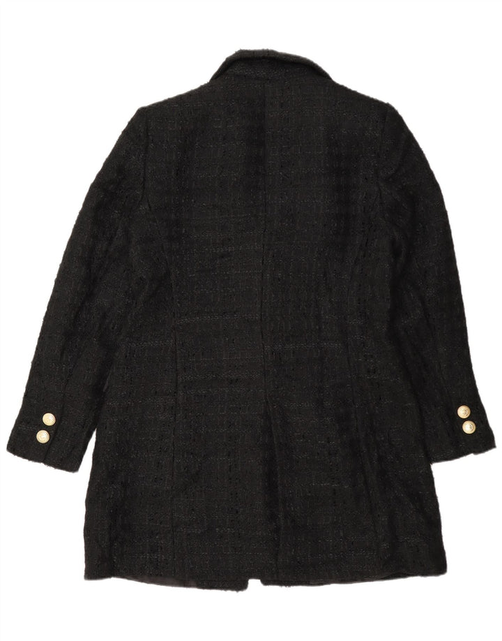Zara Damen Mantel UK 16 Large Schwarz meliert
