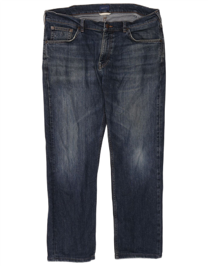 Gant Herren Regular Straight Jeans W36 L32 Blaue Baumwolle