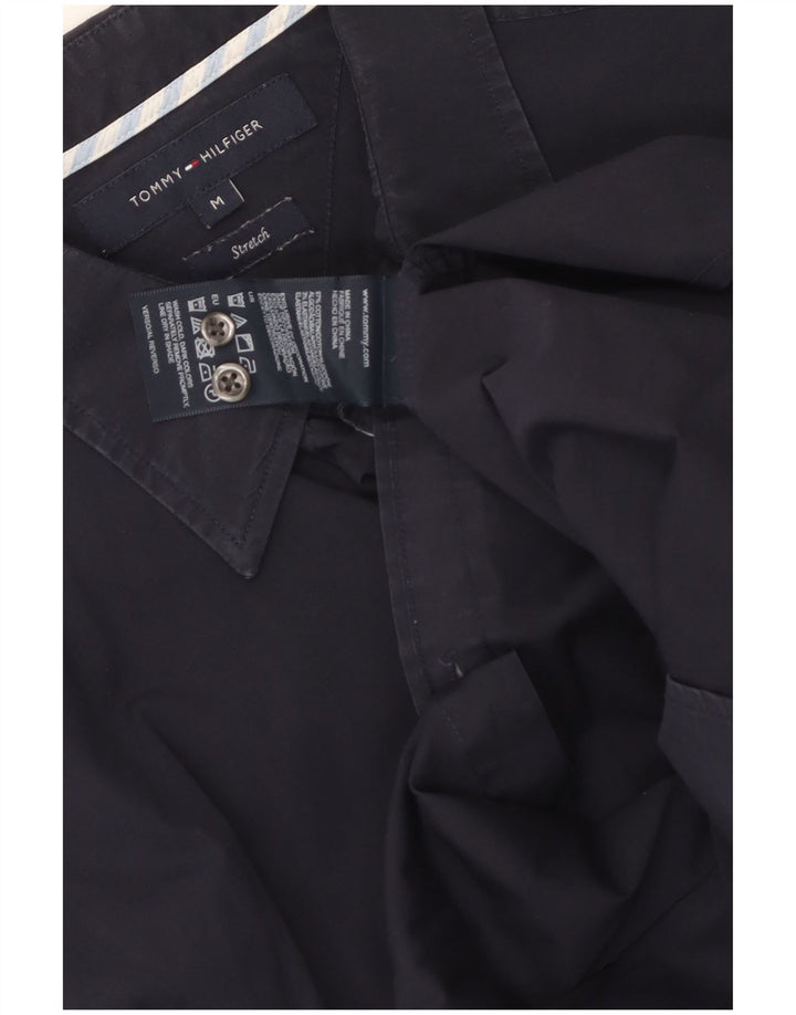 Tommy Hilfiger Herren Stretch-Hemd, mittelmarineblaue Baumwolle