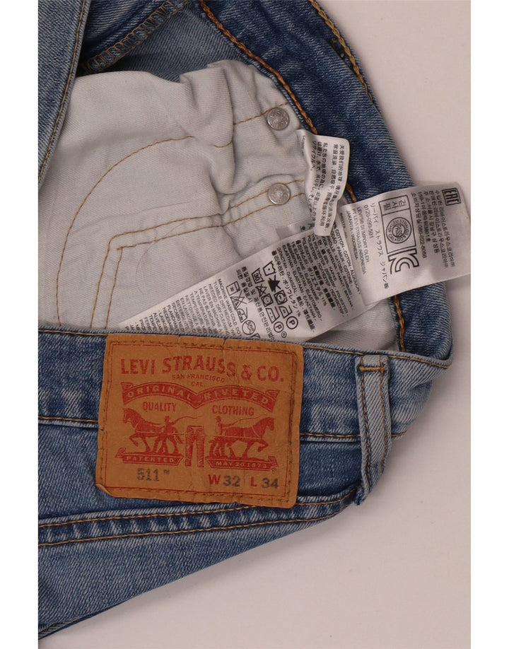 Levi's Herren 511 Slim Jeans W32 L34 Blaue Baumwolle