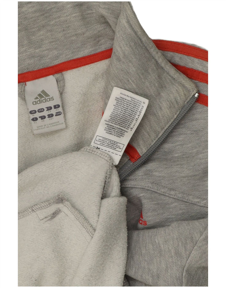 Adidas Damen Graphic Trainingsanzug Top Jacke UK 16 Large Grau Baumwolle
