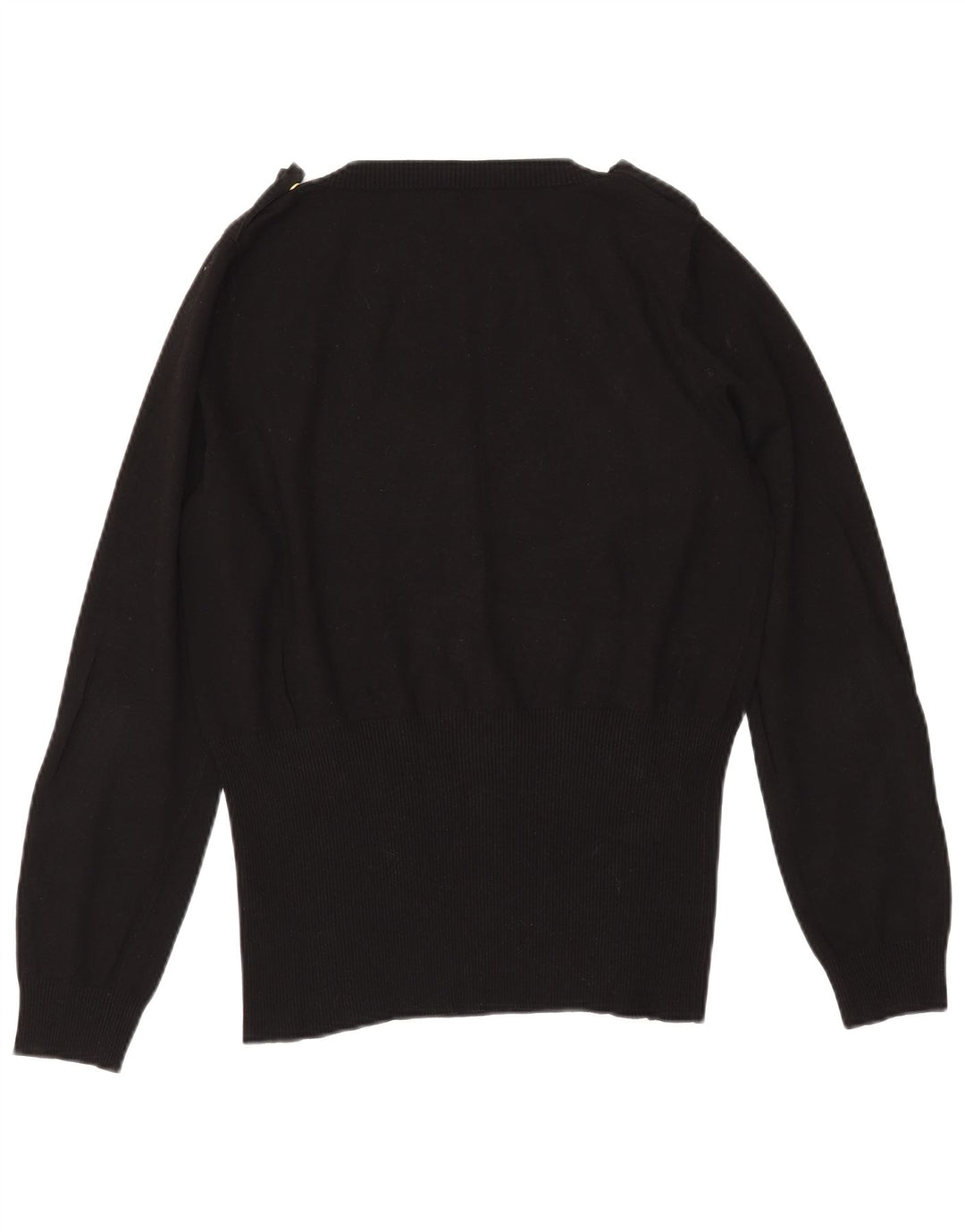 MARELLA Damen-Pullover im Militär-Stil mit V-Ausschnitt, UK 20 2XL, schwarze Viskose