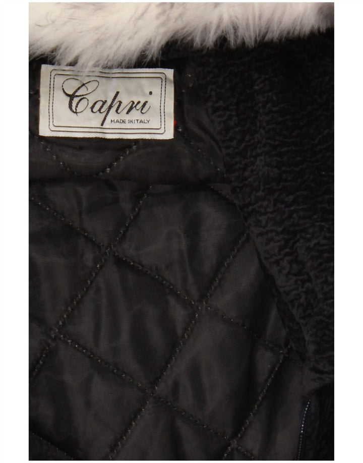 Vintage Damen Übergroßer Kapuzenmantel UK 18 XL Marineblau Polyester