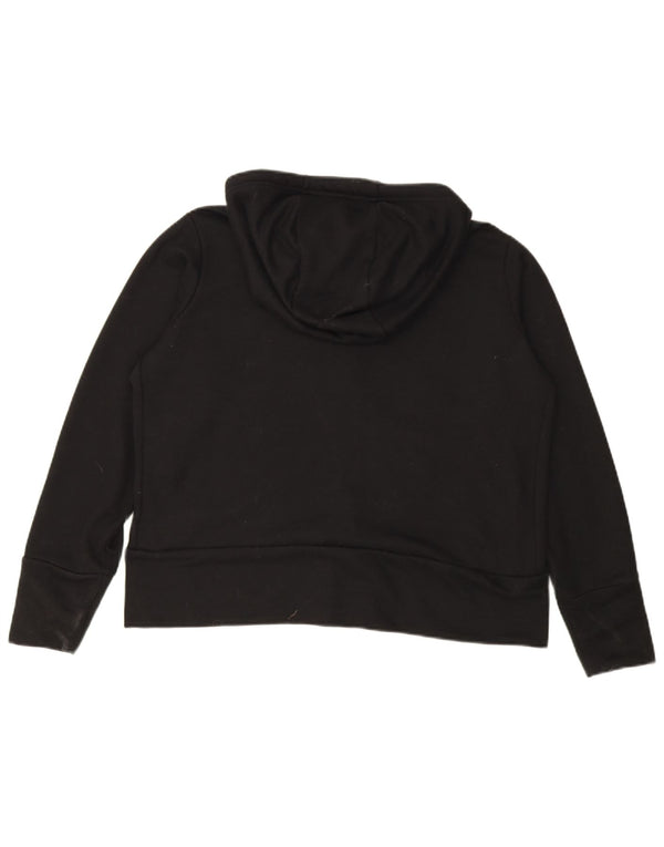 Nike Damen Dri Fit Zip Hoodie Pullover UK 16 Large Schwarz Polyester
