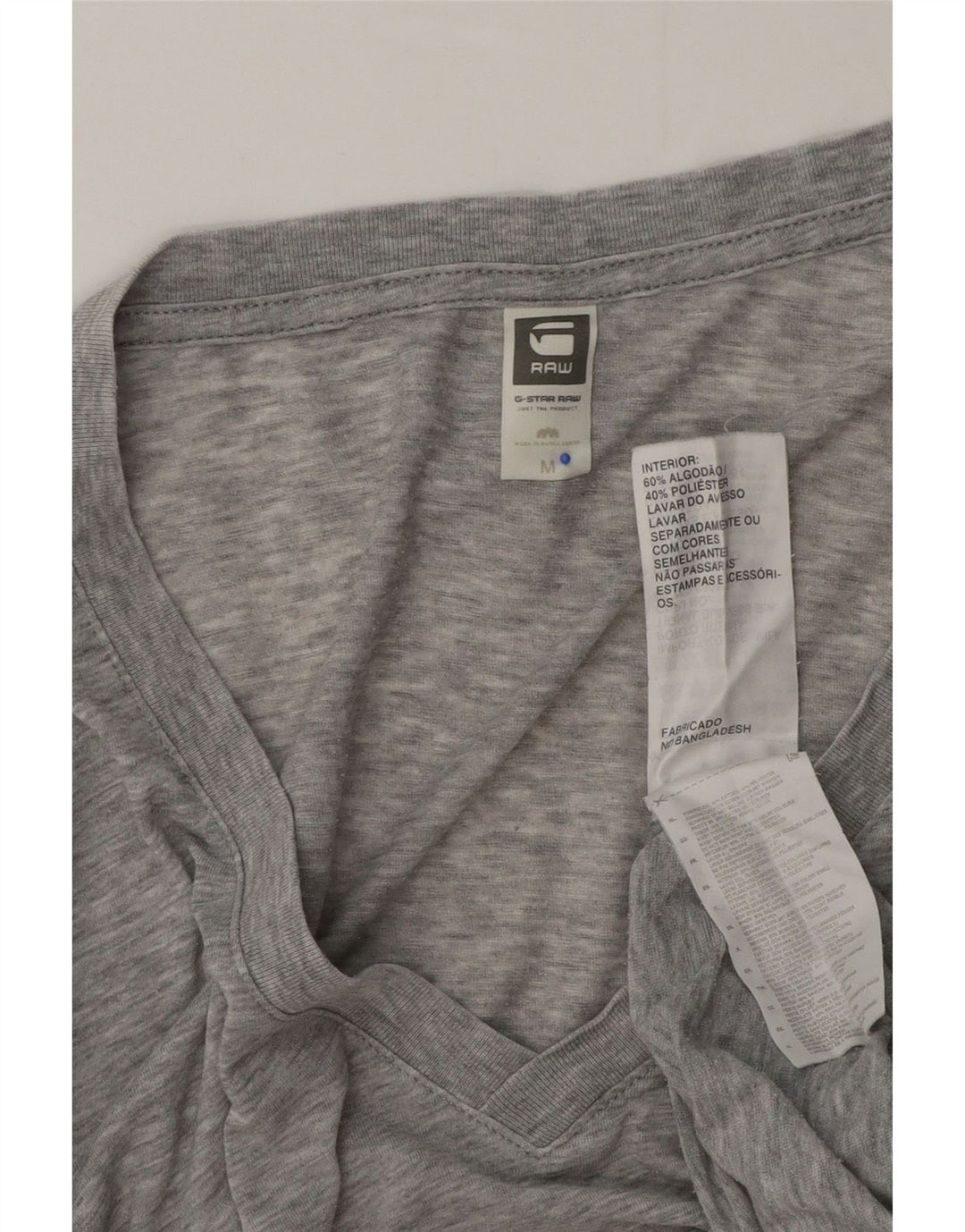 G-Star Herren T-Shirt-Oberteil aus mittelgrau gesprenkelter Baumwolle
