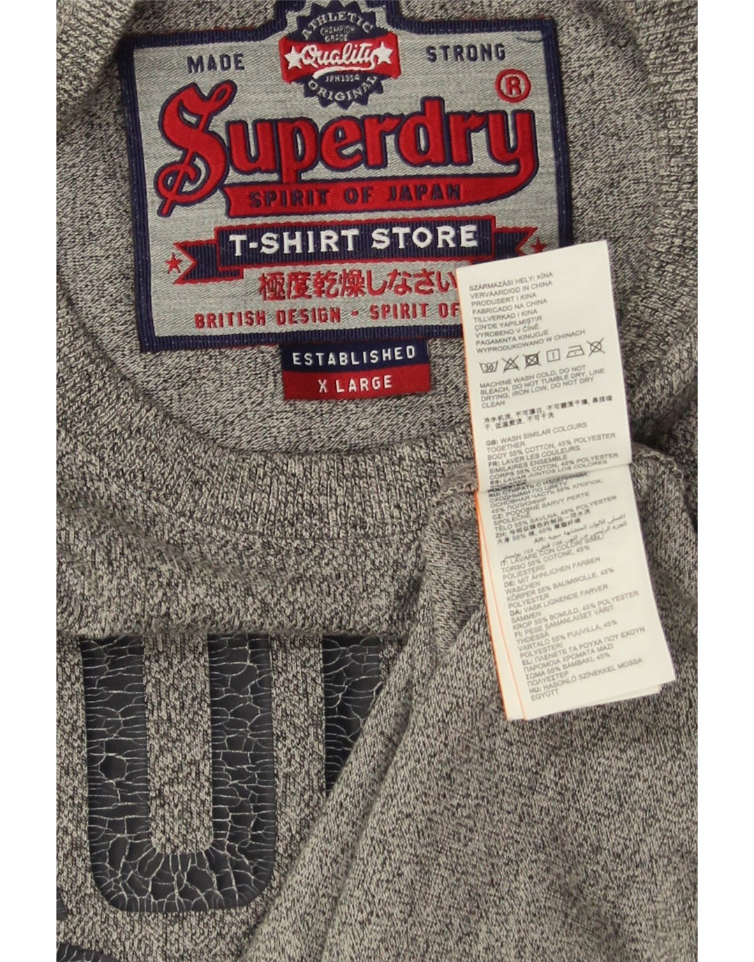 Superdry Herren T-Shirt XL Grau meliert