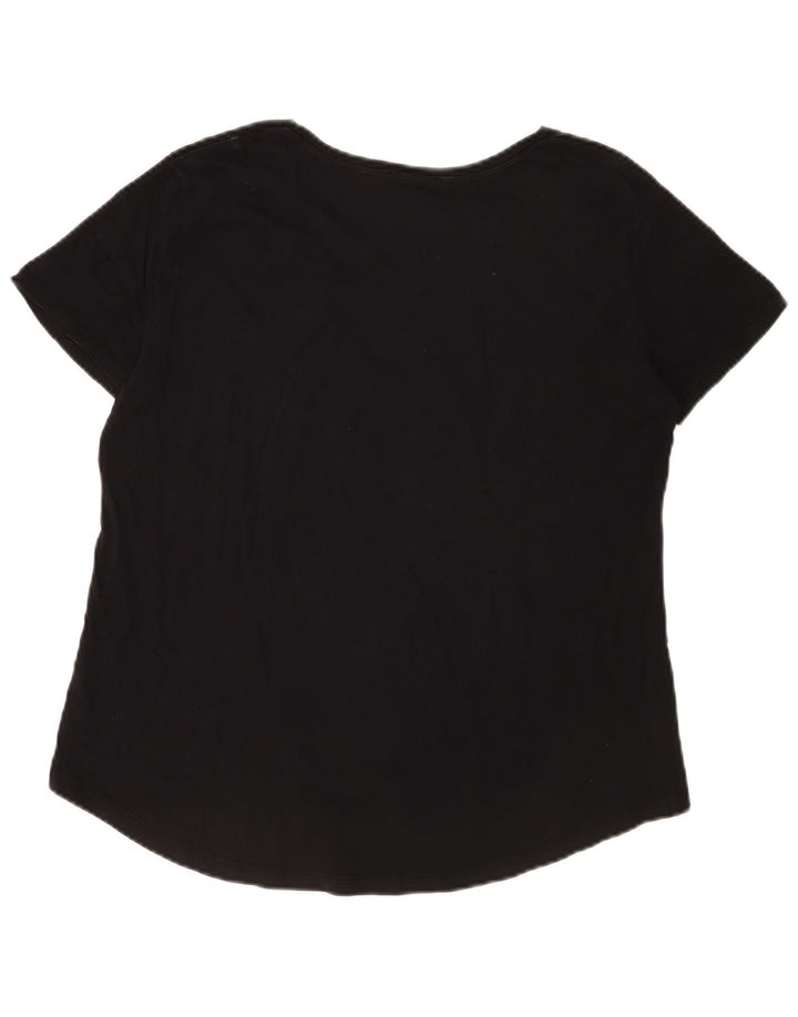 Zara Damen T-Shirt Top UK 16 Large Schwarz