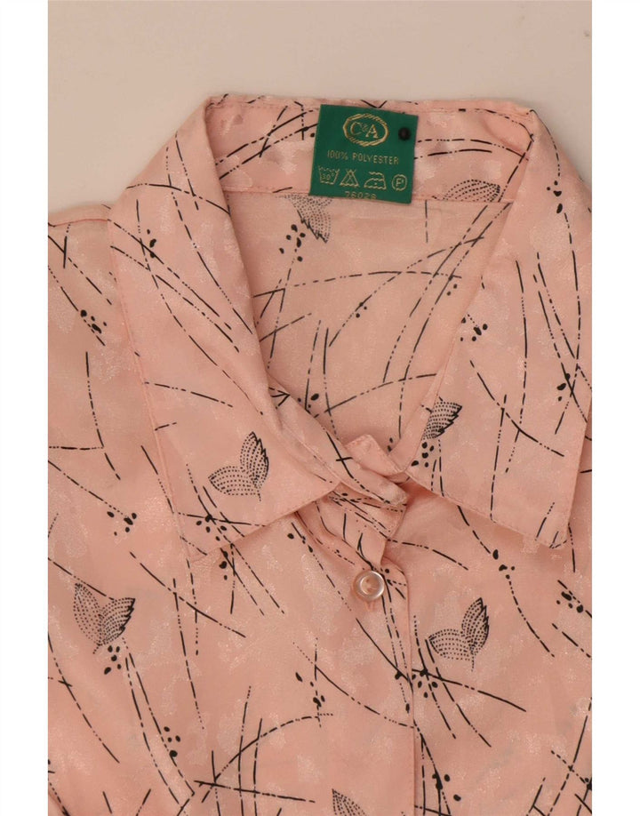 Canda Damen-Hemdbluse mit abstraktem Muster, kurzärmelig, EU 42, Größe L, Rosa