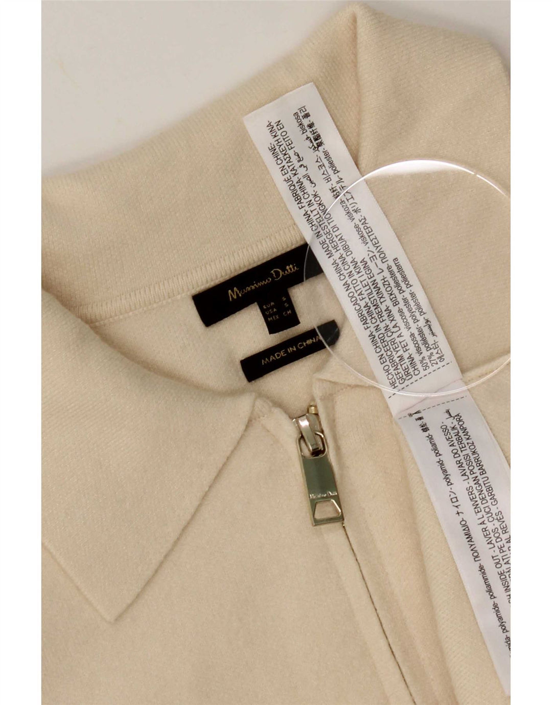 Massimo Dutti Damen-Strickjacke in Übergröße, Gr. 10, Größe S, gebrochenes Weiß