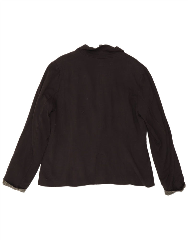 Desigual Damen 1-Knopf-Blazerjacke EU 46 XL Schwarze Viskose