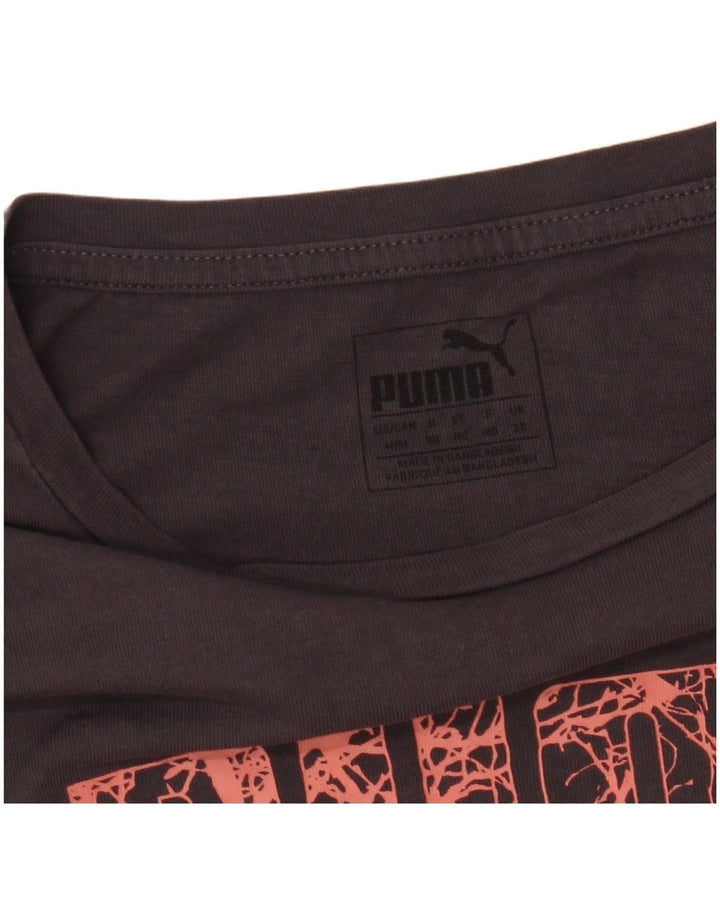 Puma Damen Graphic T-Shirt Top UK 12 Mittelgrau