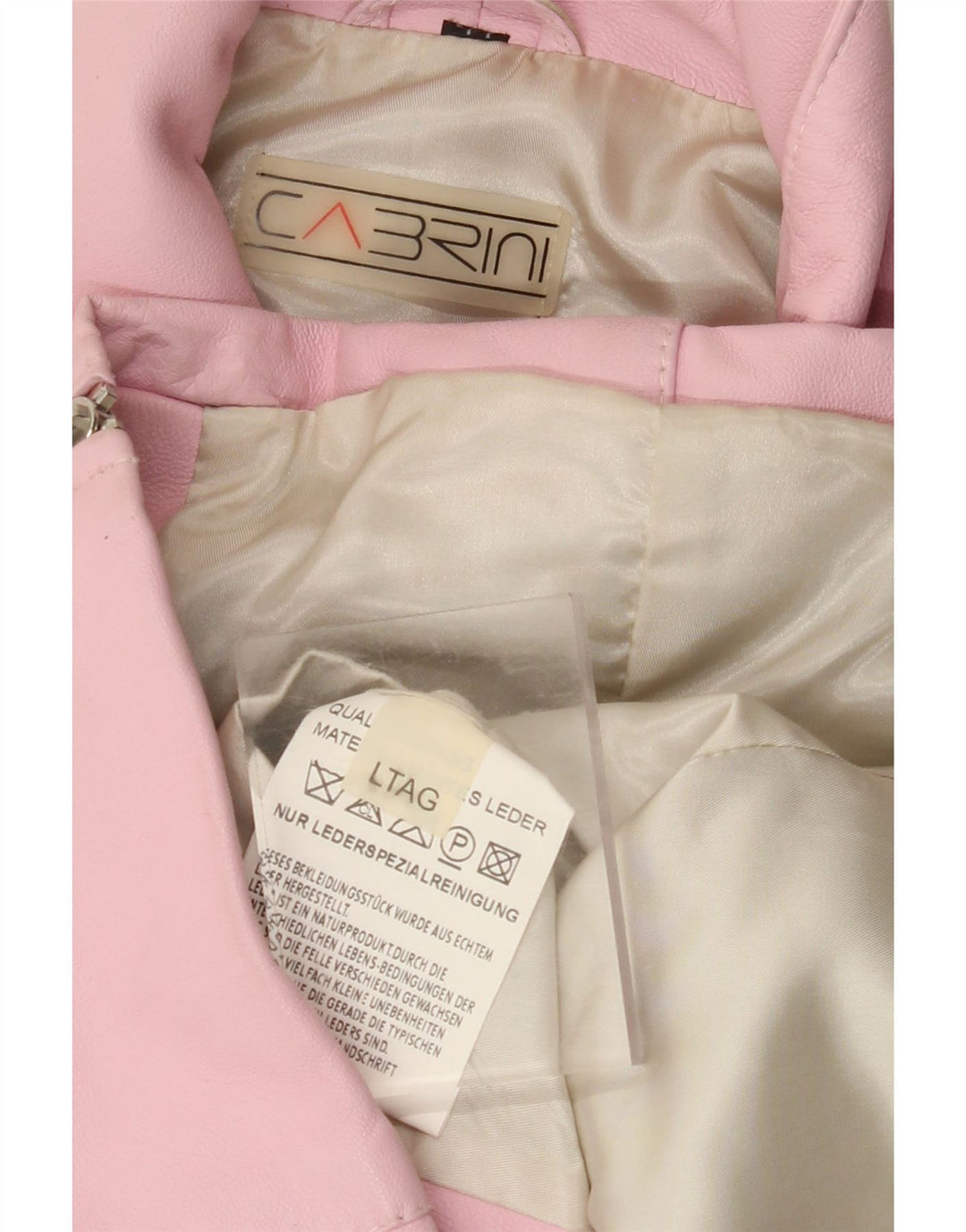 CABRINI Damen Lederjacke UK 16 Großes rosa Leder