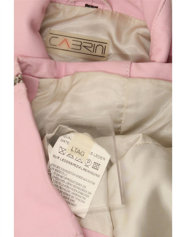CABRINI Damen Lederjacke UK 16 Großes rosa Leder