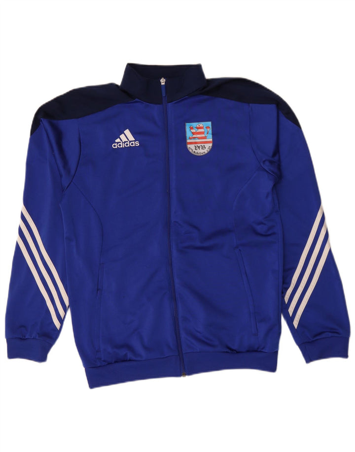 Adidas Herren-Trainingsanzug mit grafischem Oberteil, klein, blau, Farbblock-Polyester