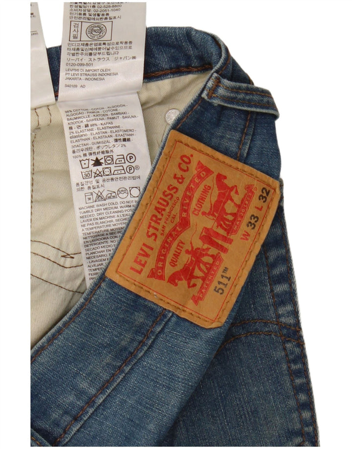 Levi's Herren 511 Slim Jeans W33 L32 Blaue Baumwolle