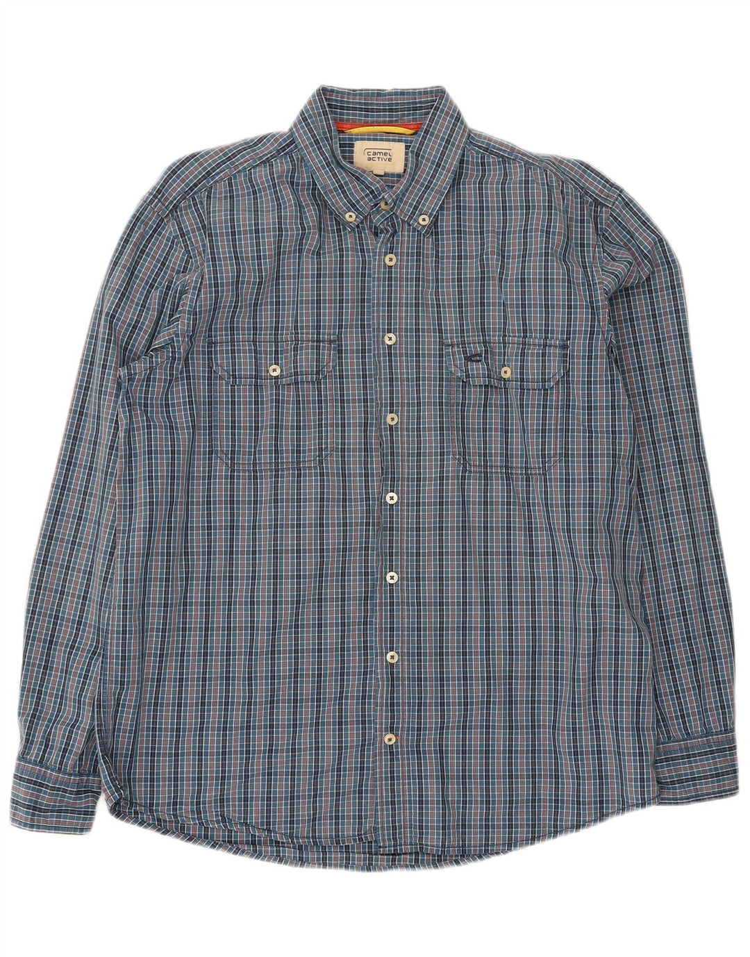 Camel Active Herrenhemd, groß, marineblau, Gingham-Baumwolle