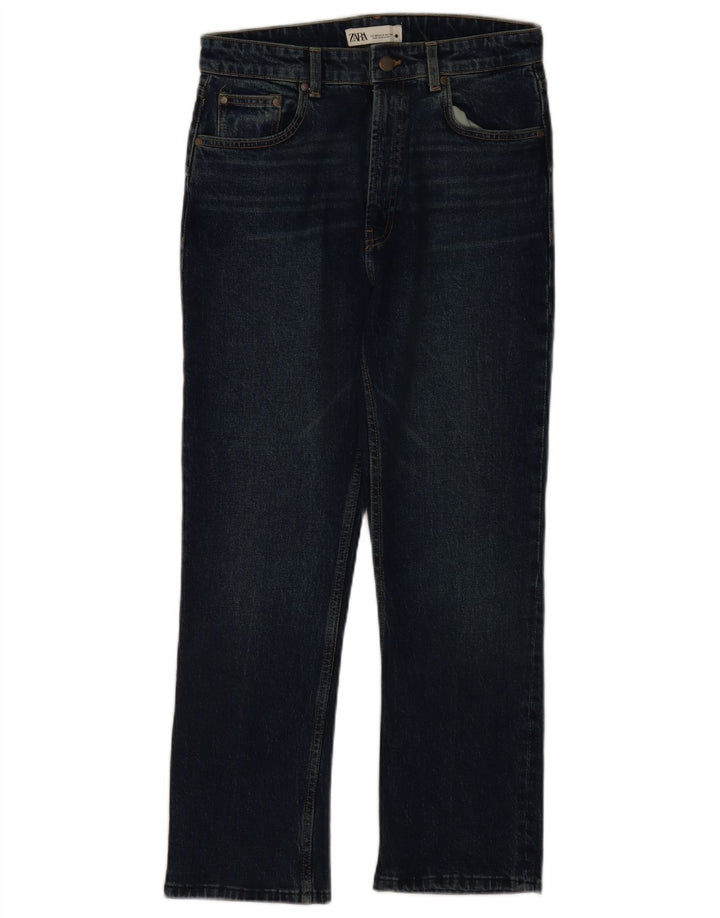 Zara Damen Straight Jeans EU 40 Medium W30 L28 Marineblau